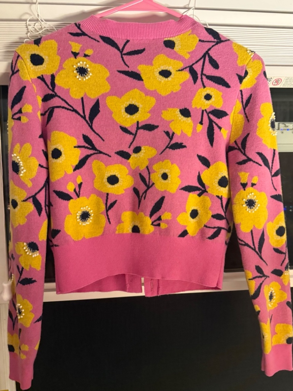 KATE SPADE NEW YORK  Sunshine Floral Wool-Blend Crop Cardigan -- XXS - Picture 4 of 7